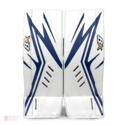Brian's OPTiK X2 Junior Goalie Leg Pads -Outlet Hockey Store brian s leg pads brian s optik x2 junior goalie leg pads white blue 27 1 28744291221570