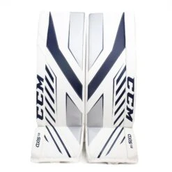 CCM Axis A1.9 Senior Goalie Leg Pads -Outlet Hockey Store ccm leg pads ccm axis a1 9 senior goalie leg pads white white navy silver 33 1 29252848287810