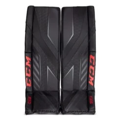 CCM Axis Senior Goalie Leg Pads -Outlet Hockey Store ccm leg pads ccm axis senior goalie leg pads black black red 35 1 5 28744295252034