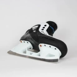 TRUE Senior Two Piece Goalie Skates - Pro Stock - White Side - Size 7 -Outlet Hockey Store true goalie skates true senior two piece goalie skates pro stock white side size 7 7 15186435407938